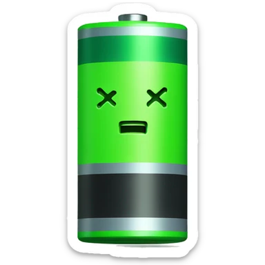 battery with 75% capacity in green with a neon green C sticker