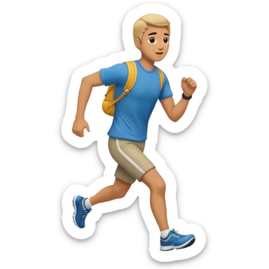 man running to the right, full body, walking clothes sticker