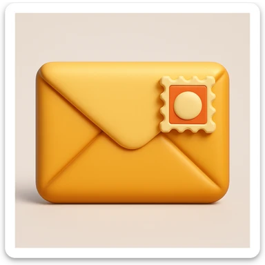 Convert this classic mail letter icon to a 3D style, keep the classic look, in a microsoft style 3d fluent emoji look. sticker