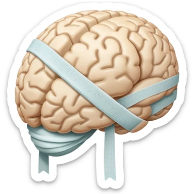 brain wrapped in a bandage sticker
