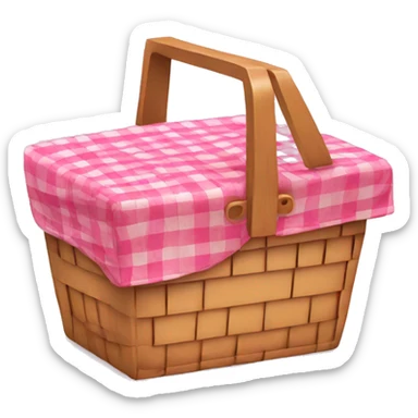 Pink picnic basket sticker