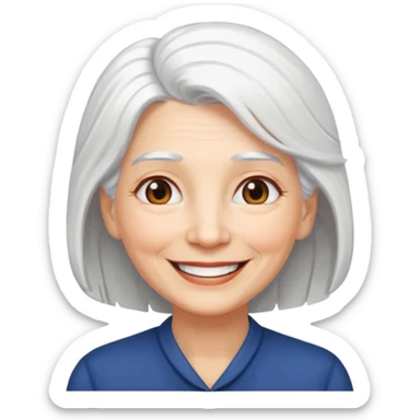 older woman with white hai  sticker