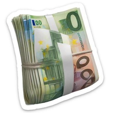 wad of euro bills sticker