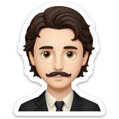 timothee with stache sticker