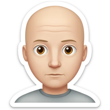 bald white guy with neutral expression sticker