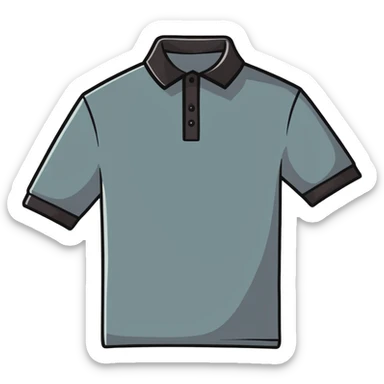 Black polo shirt with collar sticker