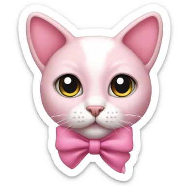 cat siames pink with a bow  sticker