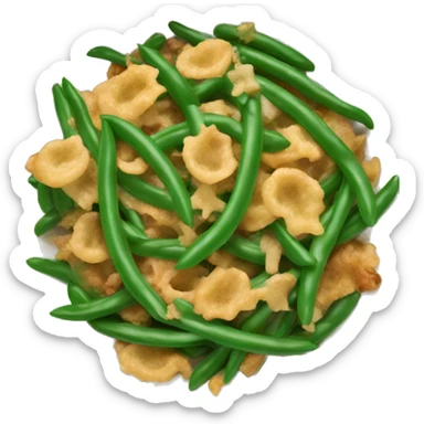 Green bean casserole in a white dish isolated sticker