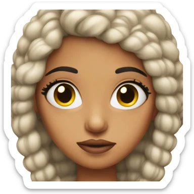 Latina girl wearing fake lashes sticker