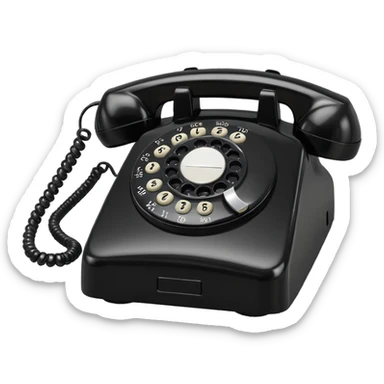 Black office landline phone sticker