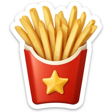 serving of french fries with mayo and ketchup sticker