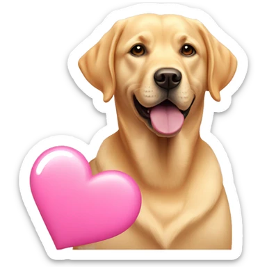 Golden Labrador Retriever in a pink heart sticker