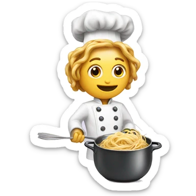 A Magic chef, cooking Spaghetti  sticker