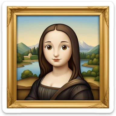 mona lisa in frame sticker