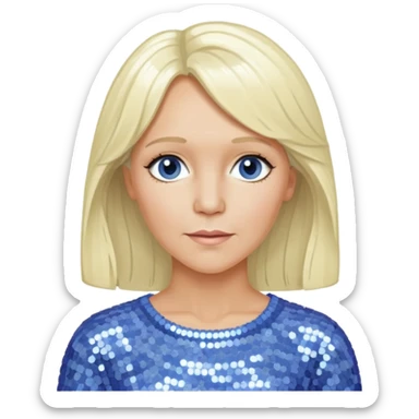  Agnetha Fältskog from ABBA with long platinum blonde hair, periwinkle sequin outfit  sticker