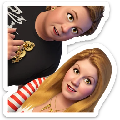 realistic jewelry parody model sticker