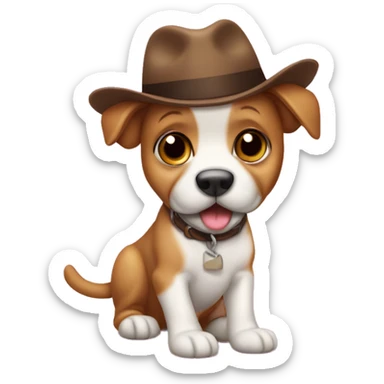 Cachorro salsicha com chapeu de aniversario sticker