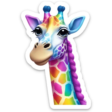 lisa frank rainbow giraffe sticker