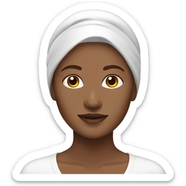 White woman with brown hair working at a spa  sticker