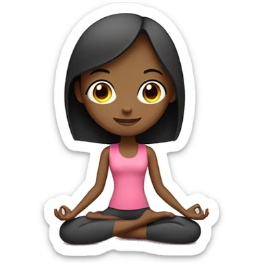 A girl doing yoga in a yoga mat  sticker