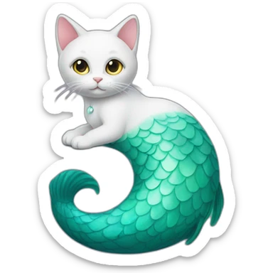 Cat with a mermaid tail sticker