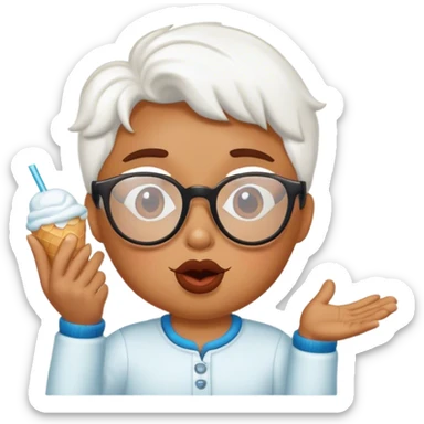 Helado con lentes tirando un beso sticker
