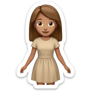 fullbody Lazarus's sister, Jesus's friend, brown hair, beige dress, normal emoji style, walking sticker