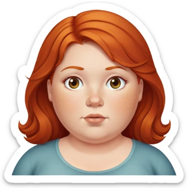 Fat redhead girl sticker