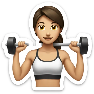 brunette girl lifting weights sticker