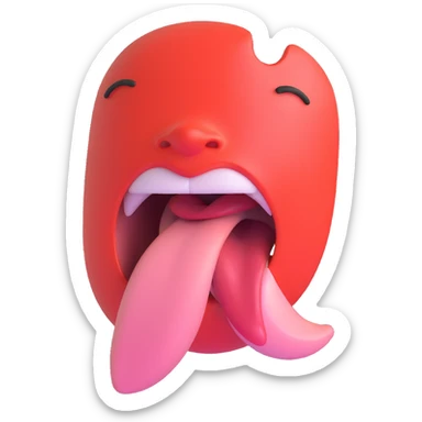 face sticking out tongue as if licking something sticker