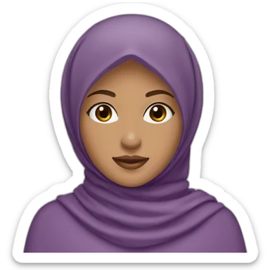 Hijab girl light brown skin purple hijab  sticker