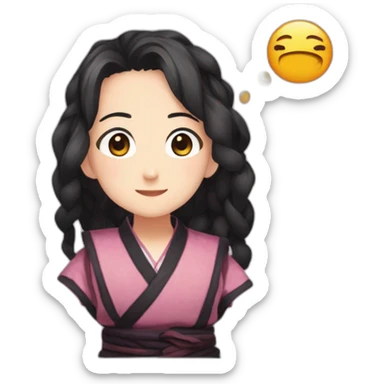 Nezuko qui touche sont nee sticker