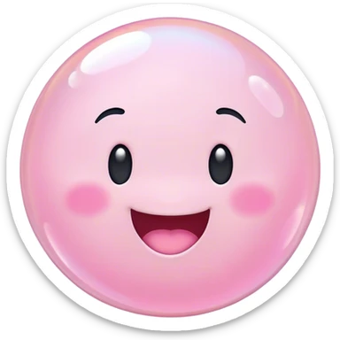 pastel pink one bubbles with happy sticker