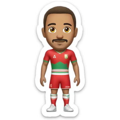 Ronn Aldo avec un maillot du Maroc et avec écrit 69 au milieu du maillot  sticker