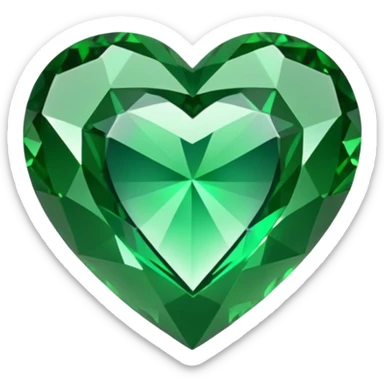 Green jeweled heart sticker