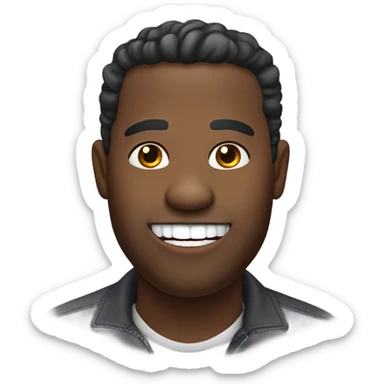 Big african American man. Gap in teeth. sticker