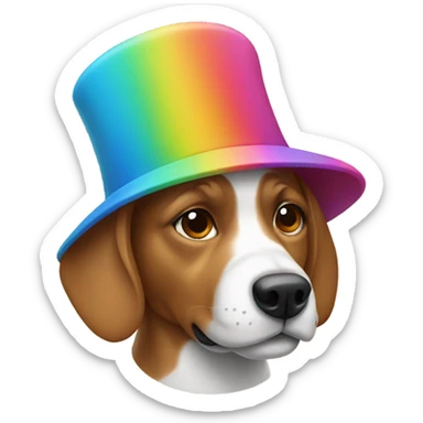 dog wearing hat sticker