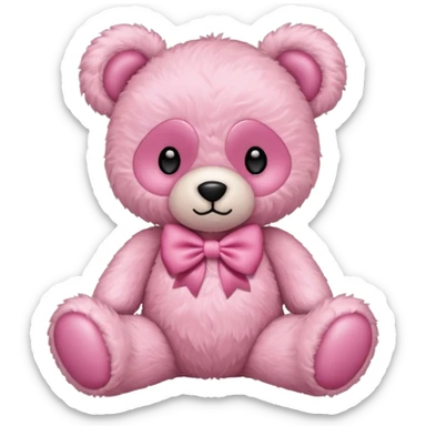 pink bow teddy bear solo sticker