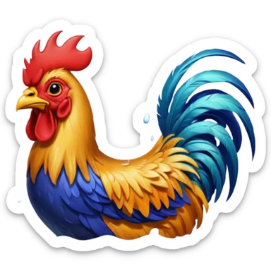 rooster bath sticker