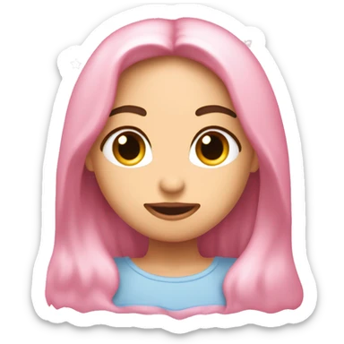 Cara enamorado con los ojos de corazón rosa y nubes y estrellas y destellos alrededor de la cara  sticker