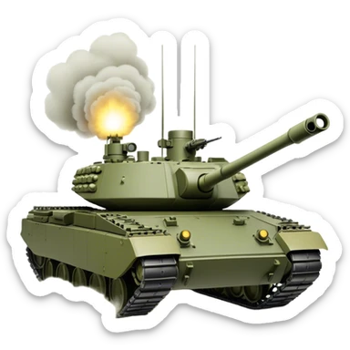 Challenger 2 (2018) – Cinematic-realistic Challenger 2 tank, its massive olive-drab frame pushing through a battlefield covered in thick fog. The powerful rifled gun steadies on a distant target, while its heavy Chobham armor deflects small arms fire, the battlefield illuminated by the glow of flares overhead. sticker