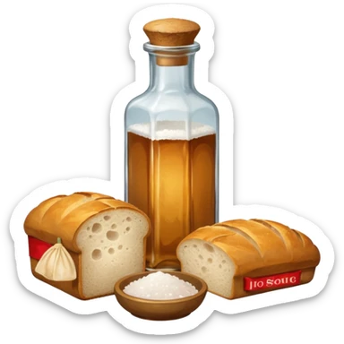  a one victorian bottle of salt and a loaf of bread sticker
