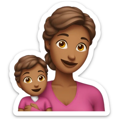maman avec sa fille sticker