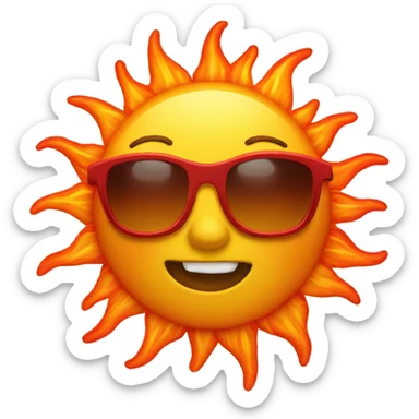 Red hot sun sticker