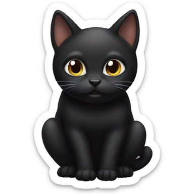black cat pooping sticker