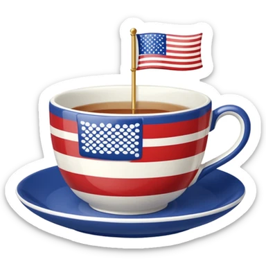 Us flag teacup sticker