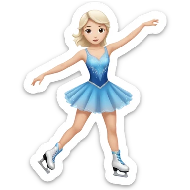 buz pıstının ustunde kayan,yarısma ıcın elbıse gıymıs ve artıstık hareketler yapan kadın emojısı  sticker