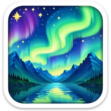 northern lights and stars sticker