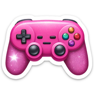 Pink ombre gaming console with glitter sticker