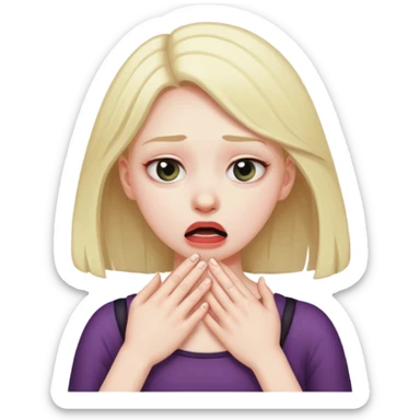 Girl pretending to choke herself  sticker